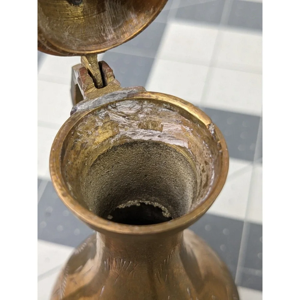 Brass Tea‎ Pot Etched 5.75 Inch